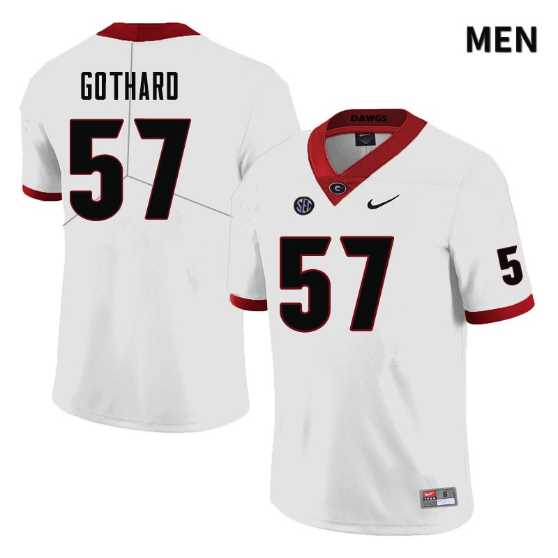 Georgia Bulldogs Men's Daniel Gothard #57 White Stitched College UGA Football Jersey 23FJ012JI